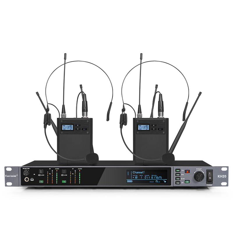 KH20 一拖二无线腰包耳麦话筒