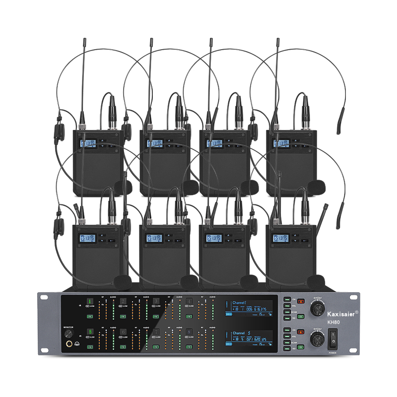 KH80 一拖八无线腰包耳麦话筒